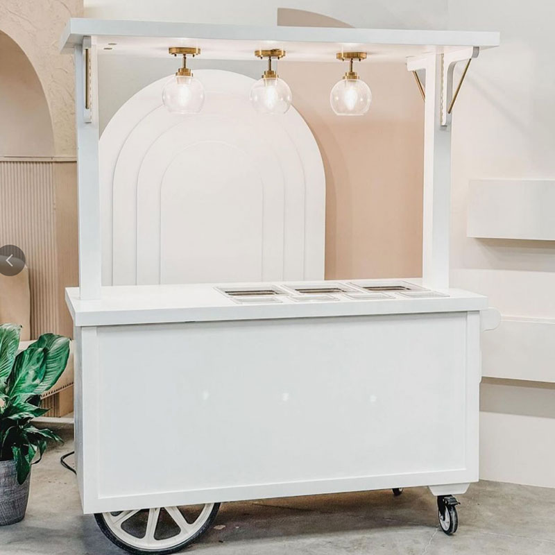 Outdoor Lighting Rental - Custom Wood Candy Dessert Display Cart