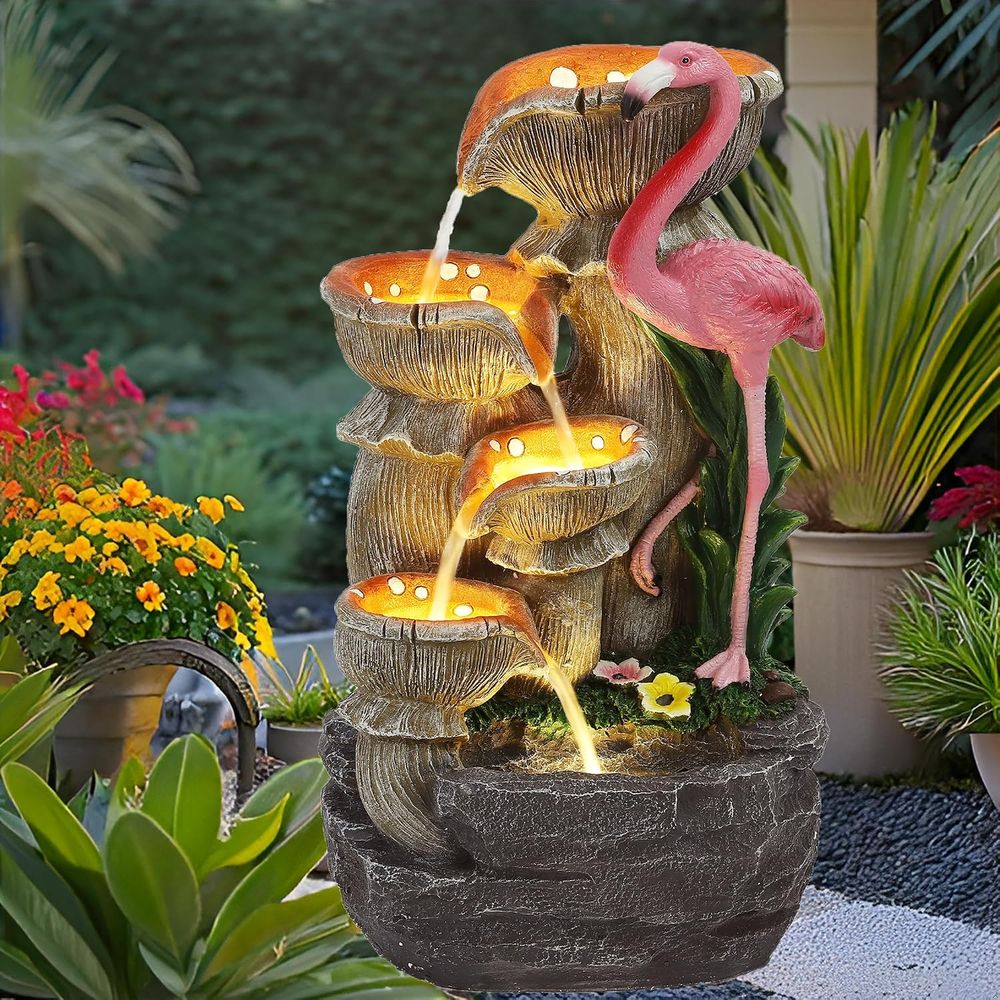 Outdoor Lighting Deck - 5 Tier Indoor Outdoor Water Feature,
