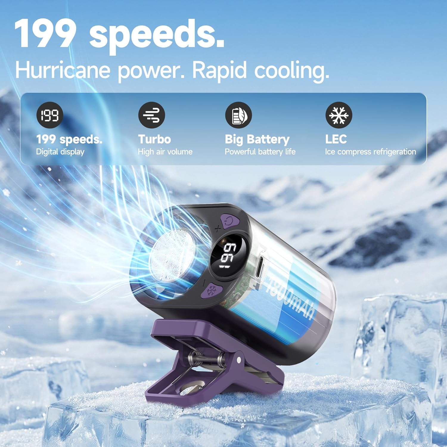 199 Speeds Portable Clip Fan W - Umbrella Led Clip recension och pris