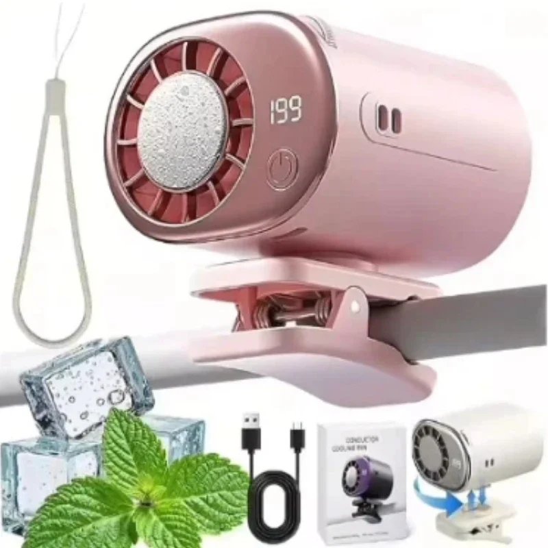 Hanging Neck Fan with LED Disp - Umbrella Led Clip recension och pris