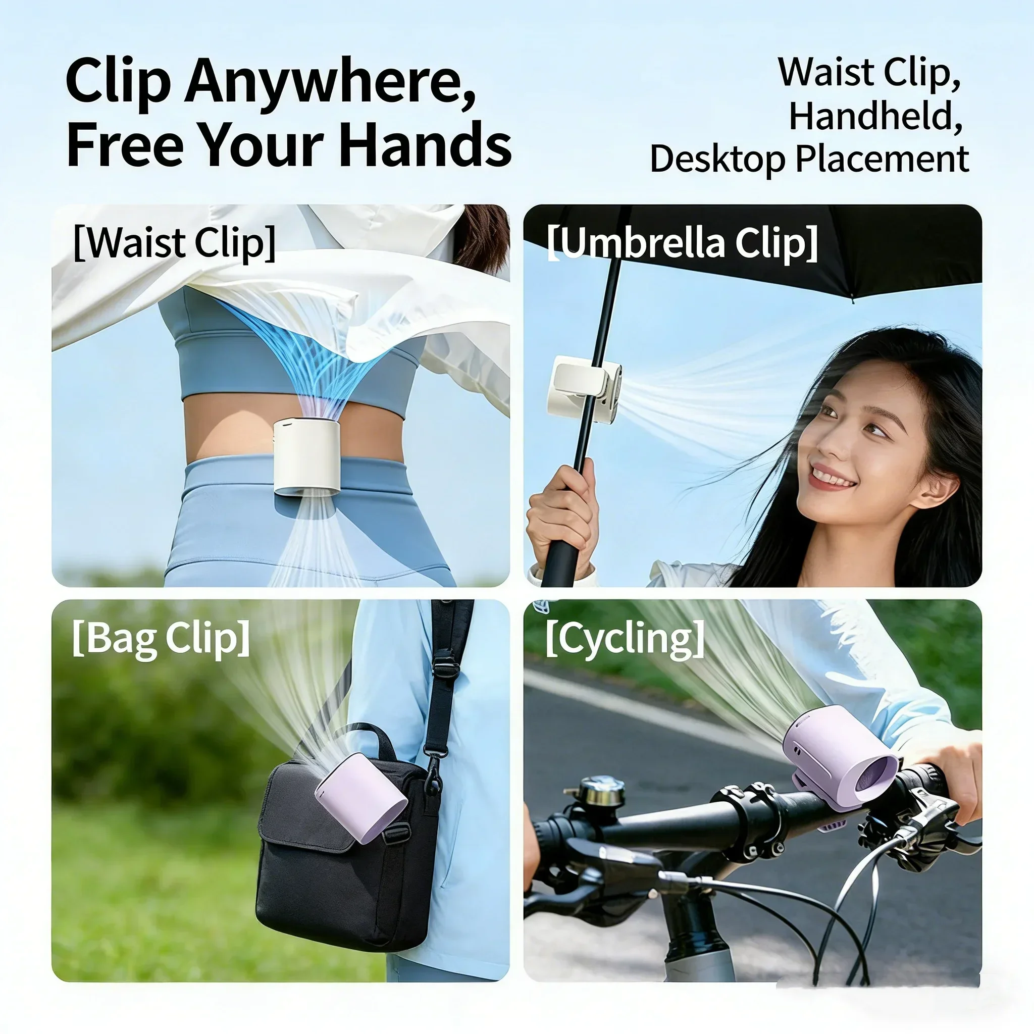 Hanging Neck Fan with LED Disp - Umbrella Led Clip recension och pris