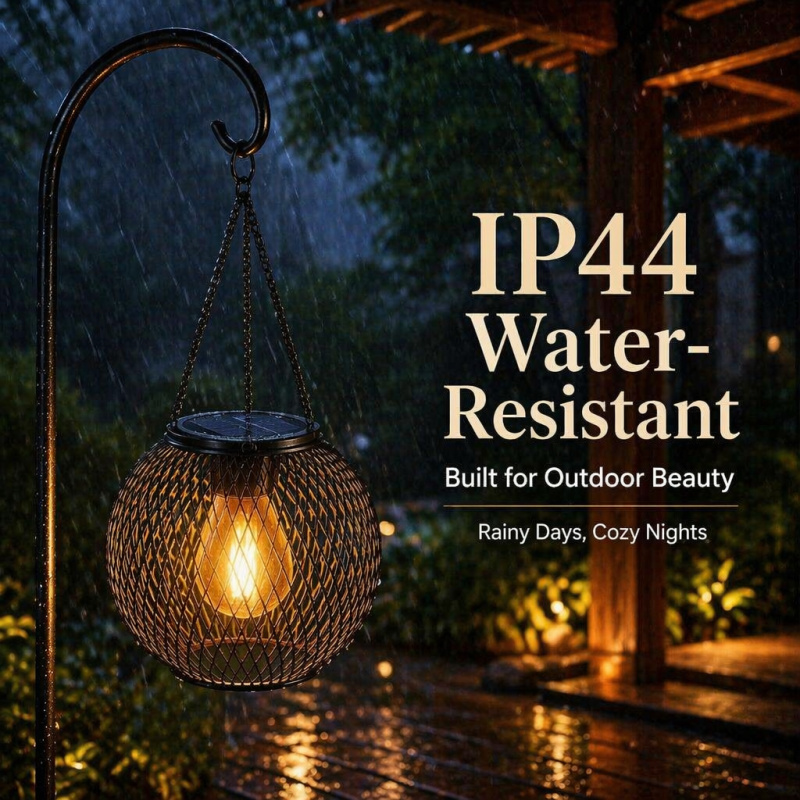 Solar Powered LED Hanging Floo - Outdoor Lighting Construction recension och pris