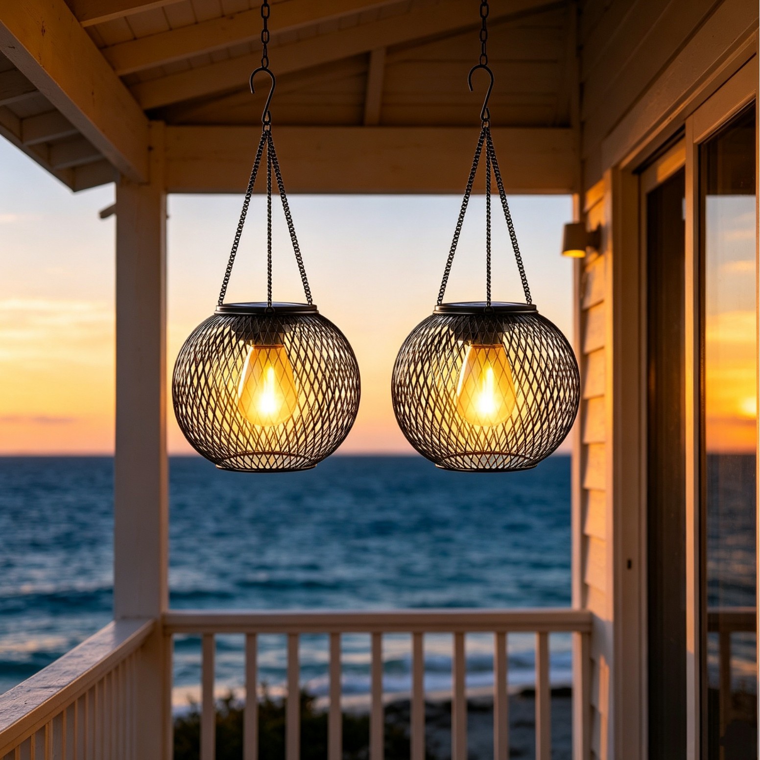 Solar Powered LED Hanging Floo - Outdoor Lighting Construction recension och pris