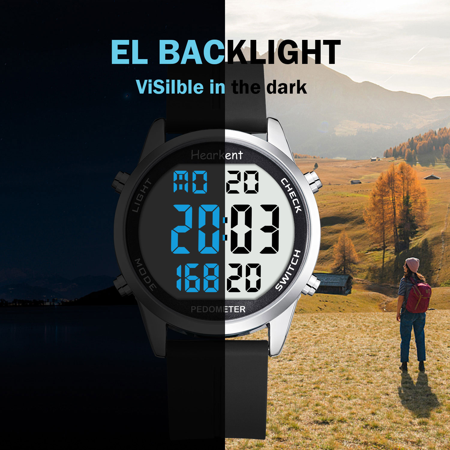 Hearkent Pedometer Watch Men/W - Outdoor Lighting Deck recension och pris
