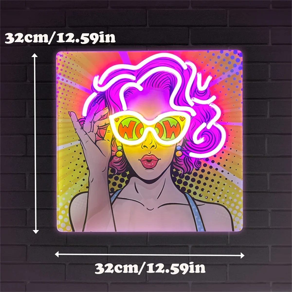 Wow Lady Pop Art LED Neon Sign - Outdoor Lighting Decor Wow recension och pris