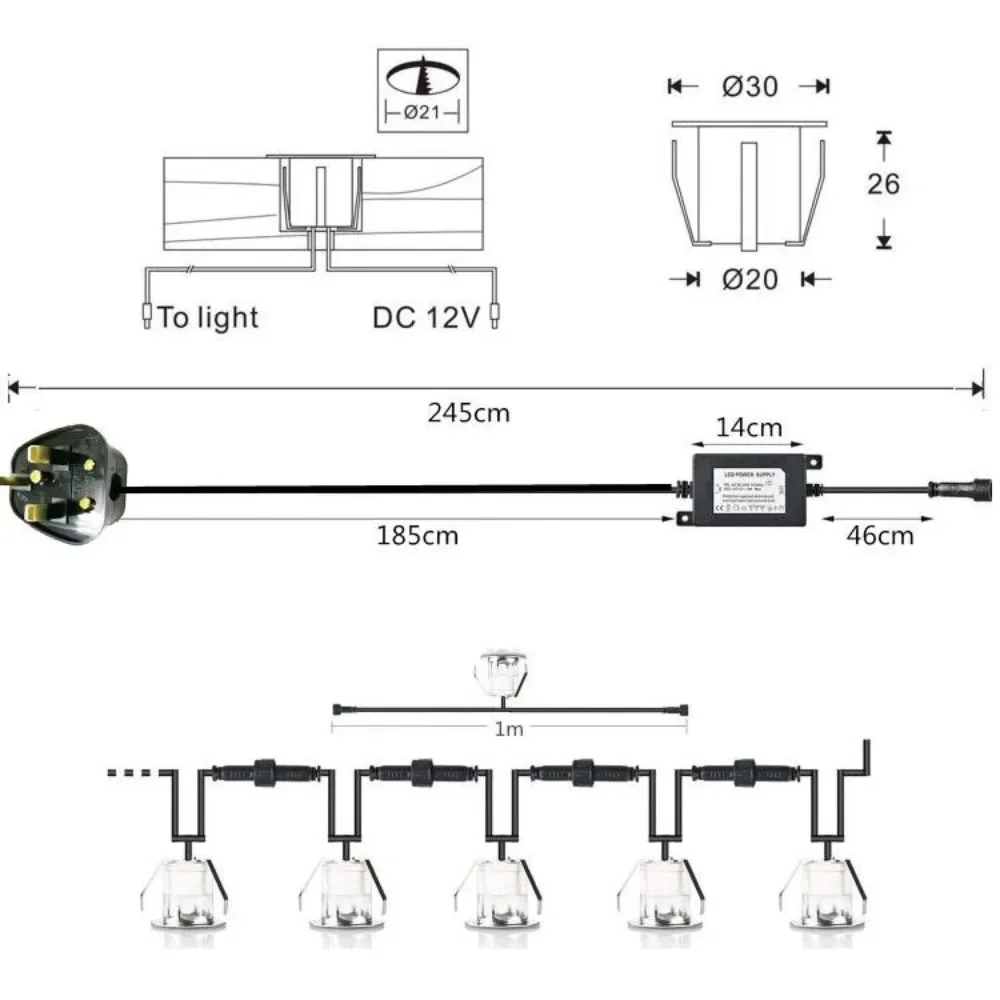 32mm LED Recessed Deck Lights  - Ground Light Recessed recension och pris
