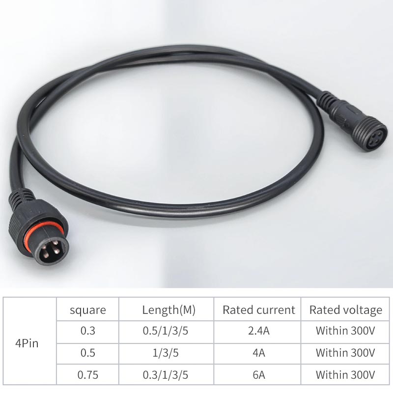 Male Famale Plug Cable 4Pin Wa - Outdoor Lighting Extension Cable recension och pris