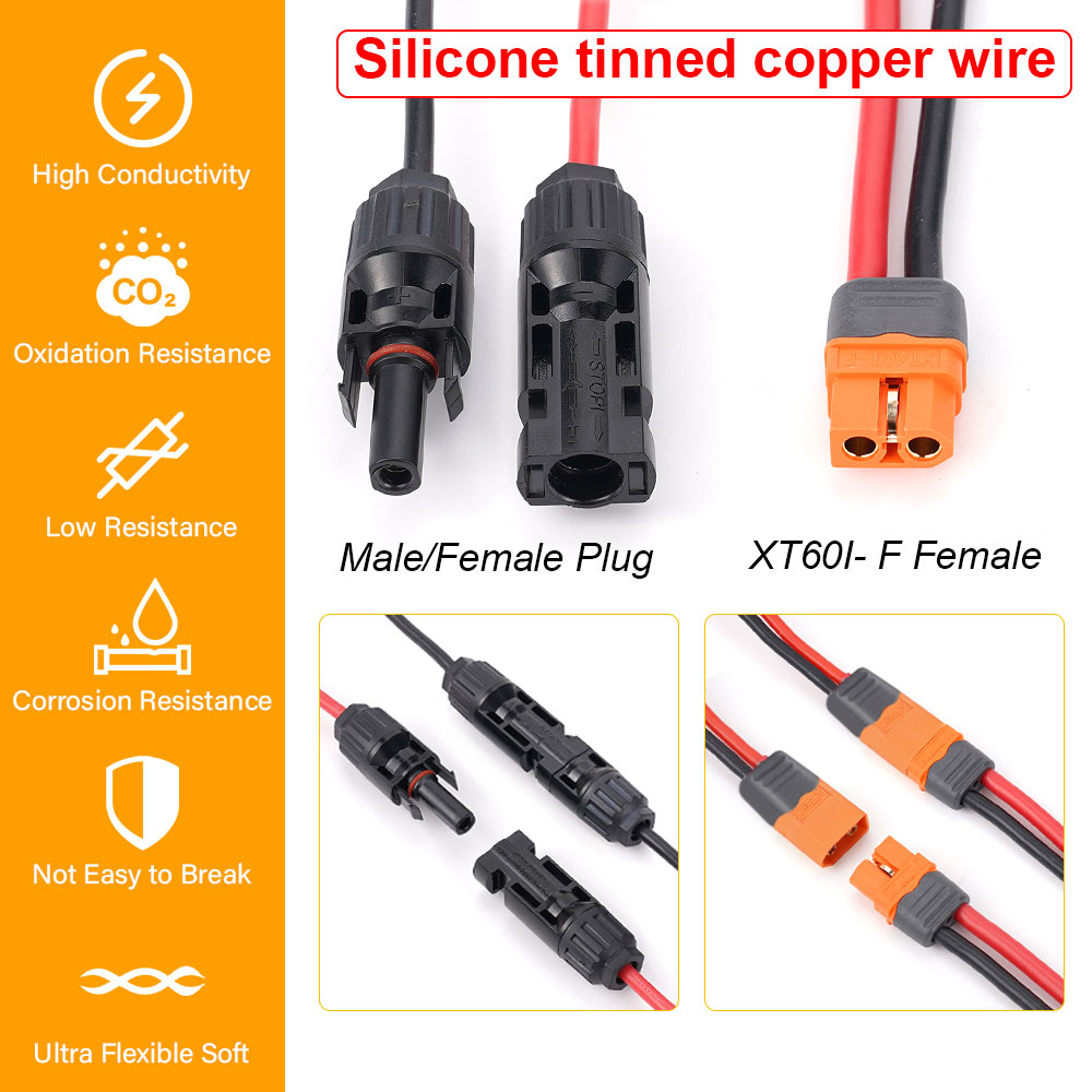 Solar Charge Cable Xt60 Adapte - Outdoor Lighting Extension Cable recension och pris
