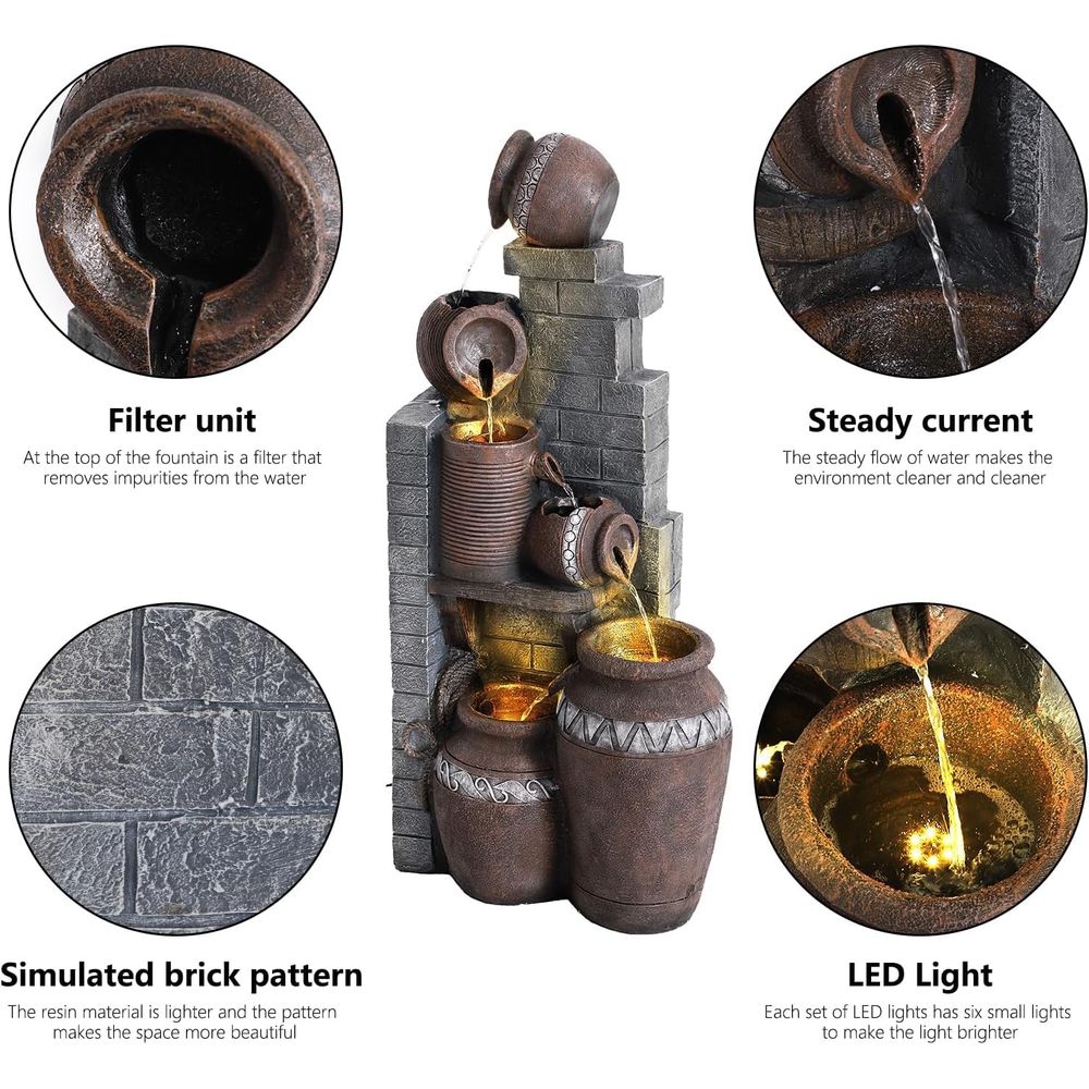 6-Tier Outdoor Indoor Resin Fl - Outdoor Lighting Deck recension och pris