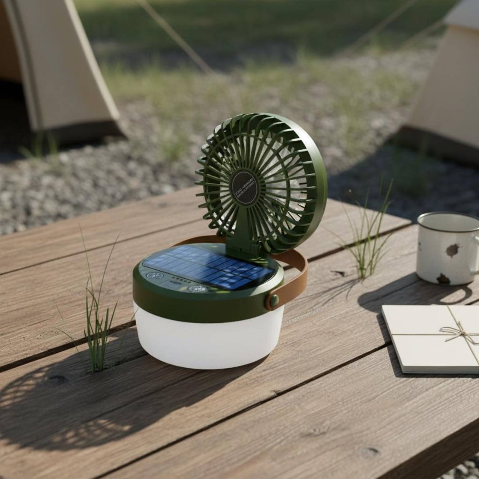 Solar Camping Fan Lantern Fold - Hanging Outdoor Lighting recension och pris