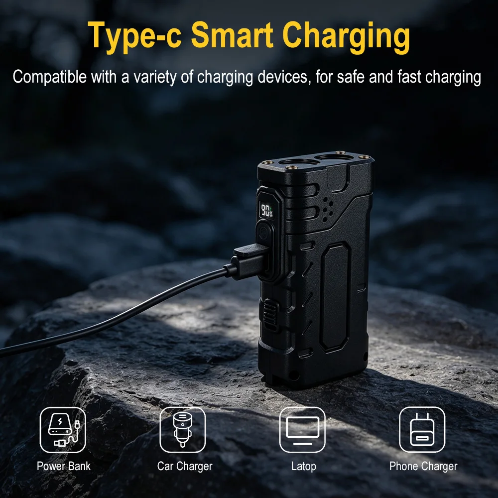 BORUIiT Hand Crank EDC LED Fla - Outdoor Lighting Construction recension och pris