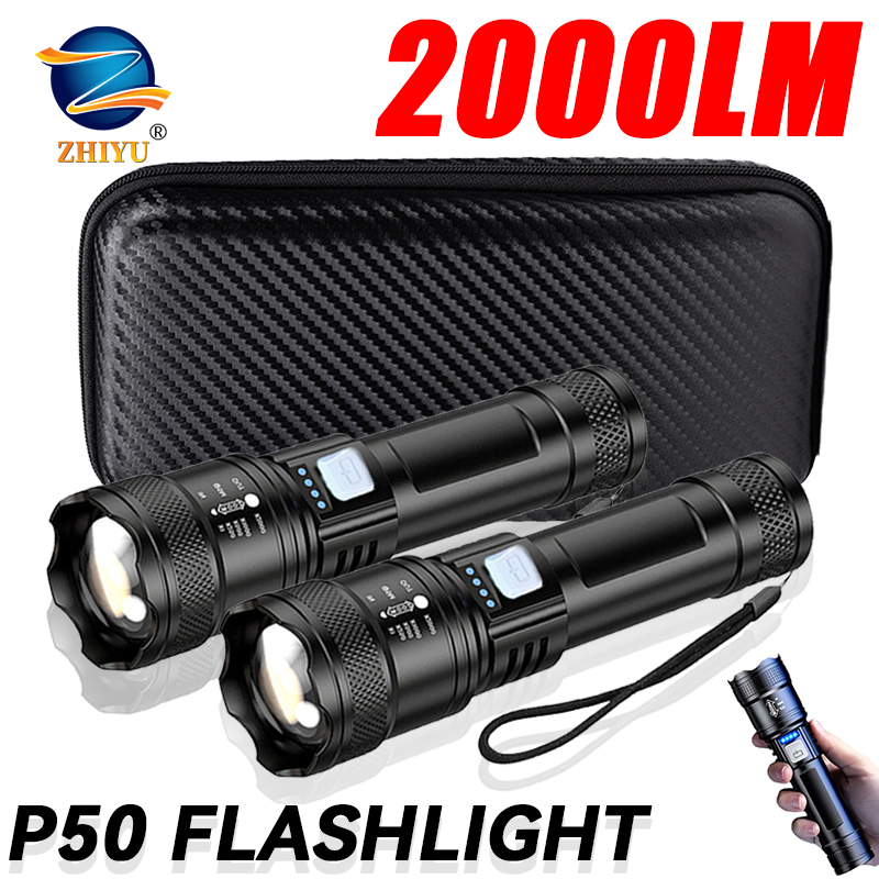 Tactical LED Flashlight 2000LM - Outdoor Lighting Construction recension och pris