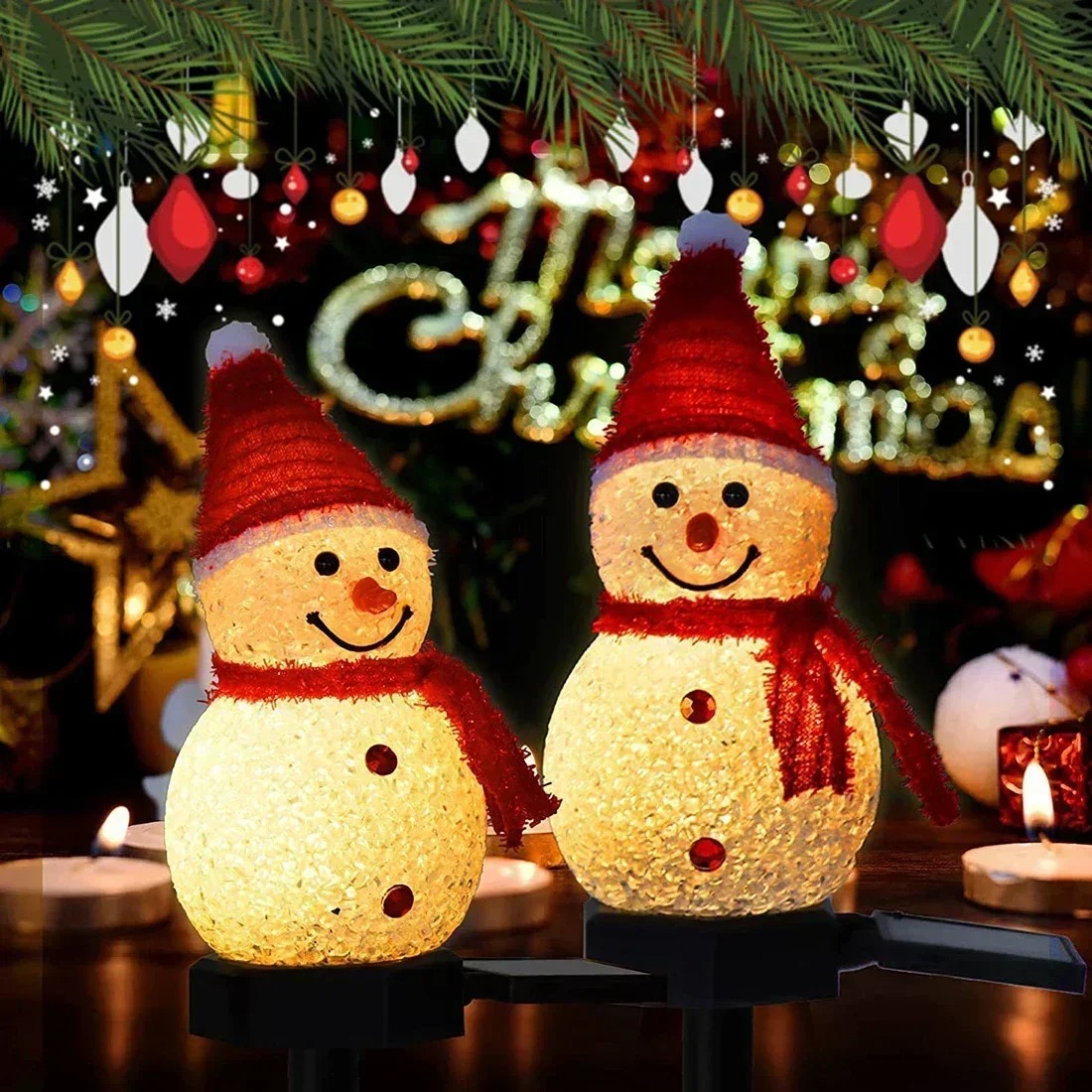 Christmas Snowman Solar Garden - Outdoor Lighting Yard Decoration recension och pris