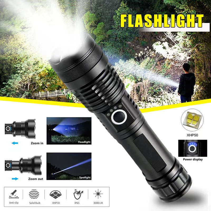 High Power XHP70 Led Flashligh - Outdoor Lighting Construction recension och pris